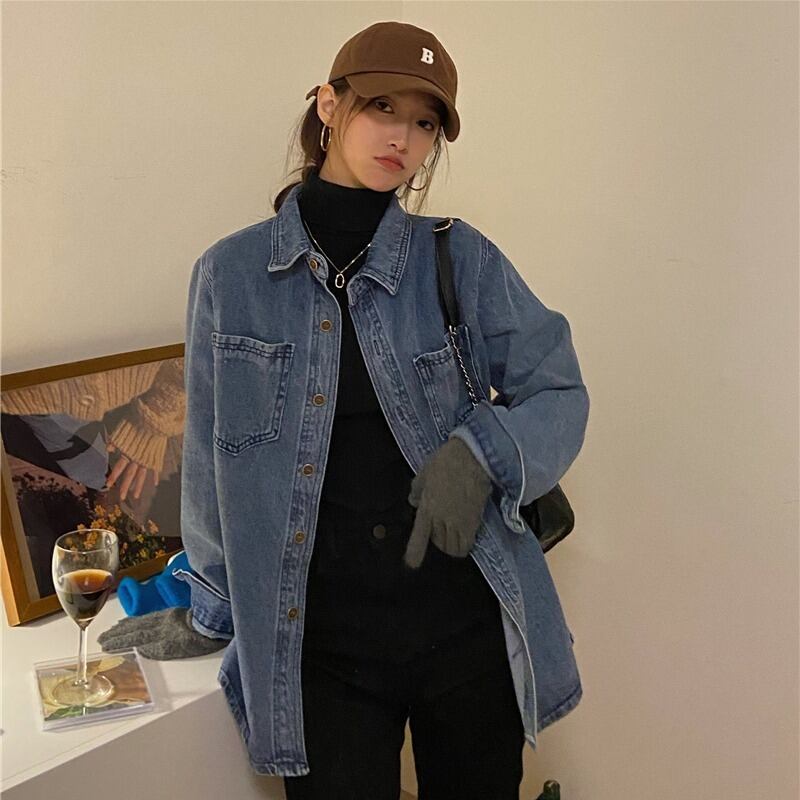 ジャケット ルーズカジュアルスプリング 春物 ブラックストロベリース49157981900