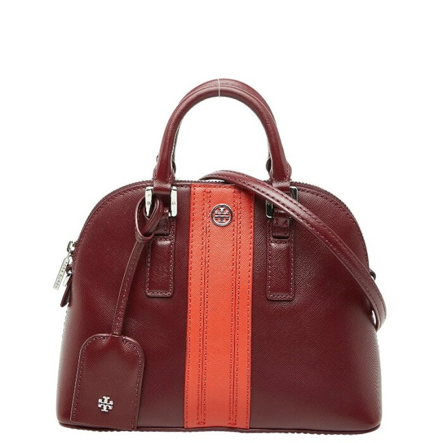 トリーバーチ ハンドバッグ ショルダーバッグ 2WAY ワインレッド オレンジ レザー レディース Tory Burch 【中古】