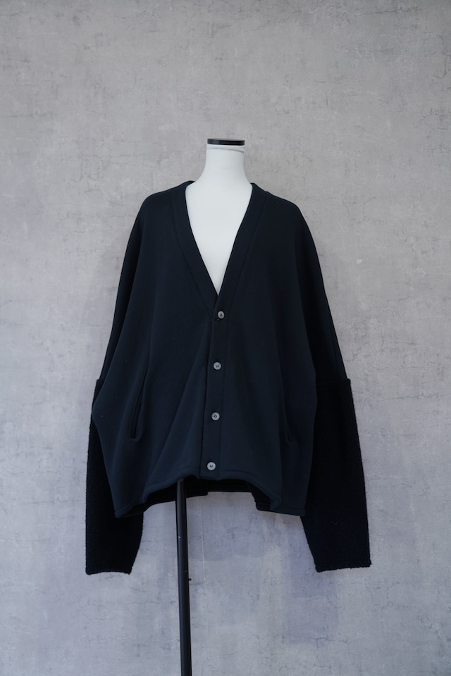 【下北沢リニューアルSALE】 VU  boa sweat cardigan  Black