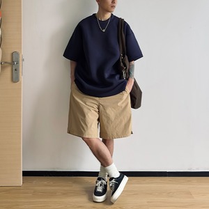 Side slit wide shorts  0727