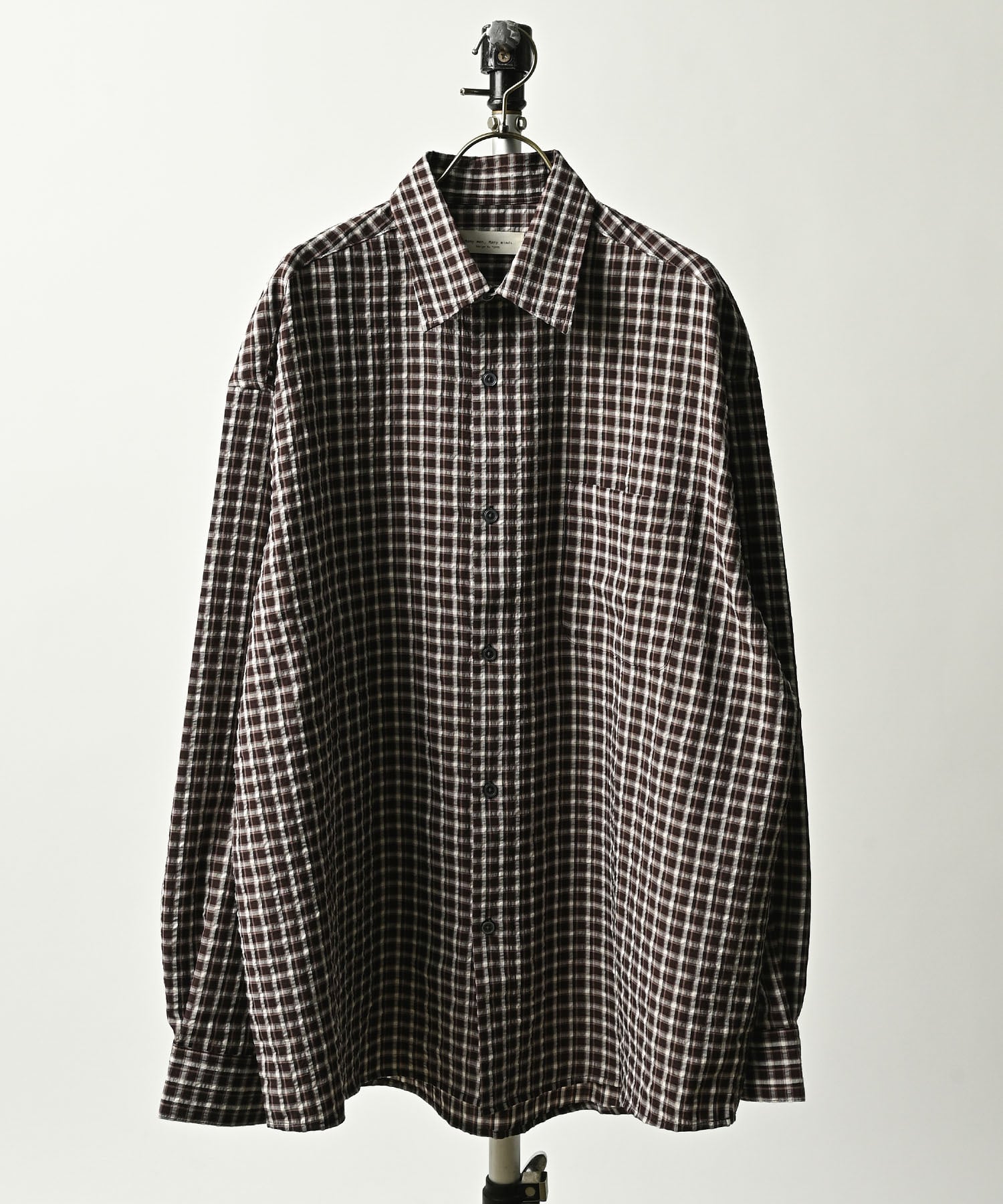 many men many mind Seersucker check shirt (BRN) M2615030