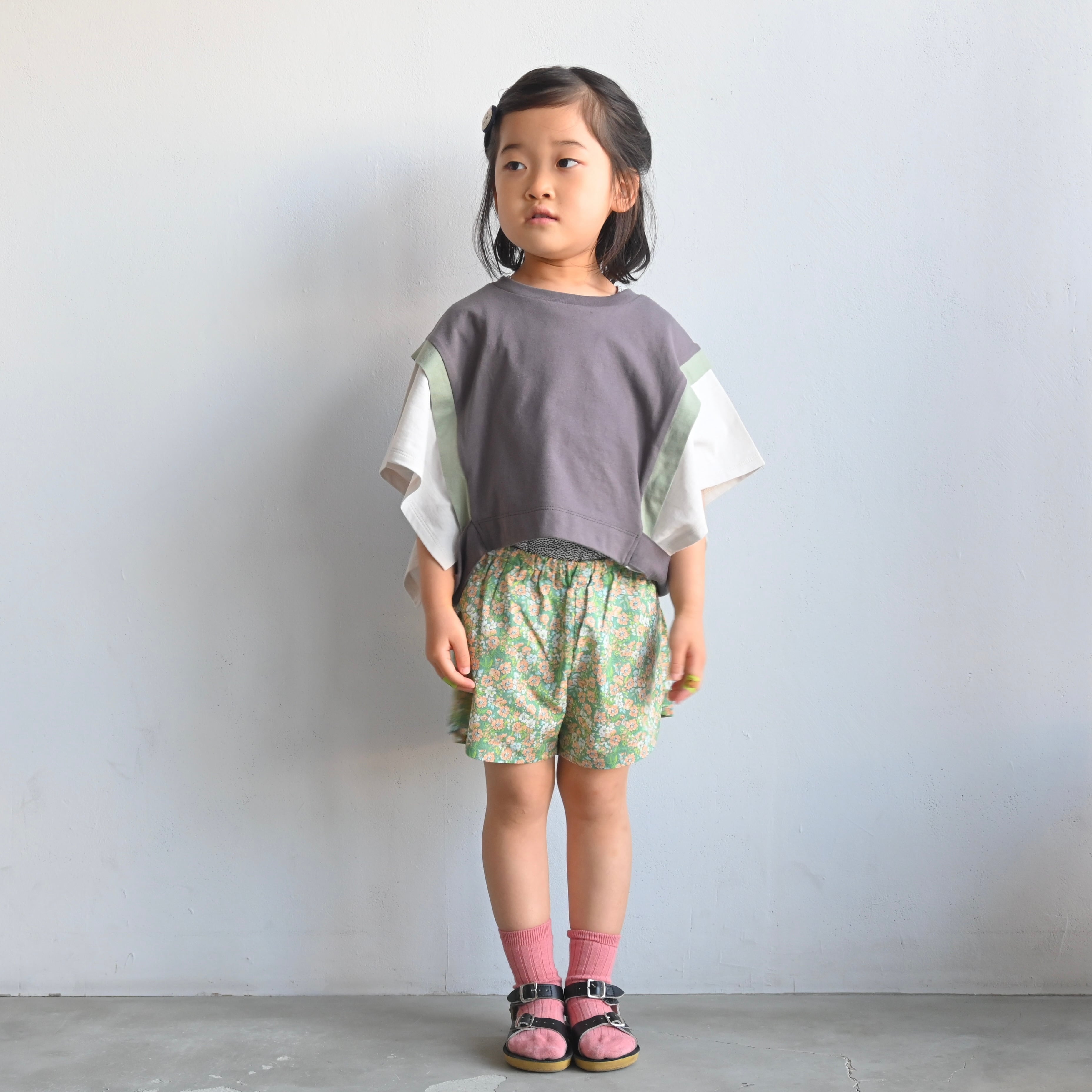 《eLfinFolk 2023SS》Tricolor short tops / smoke gray / 110cm