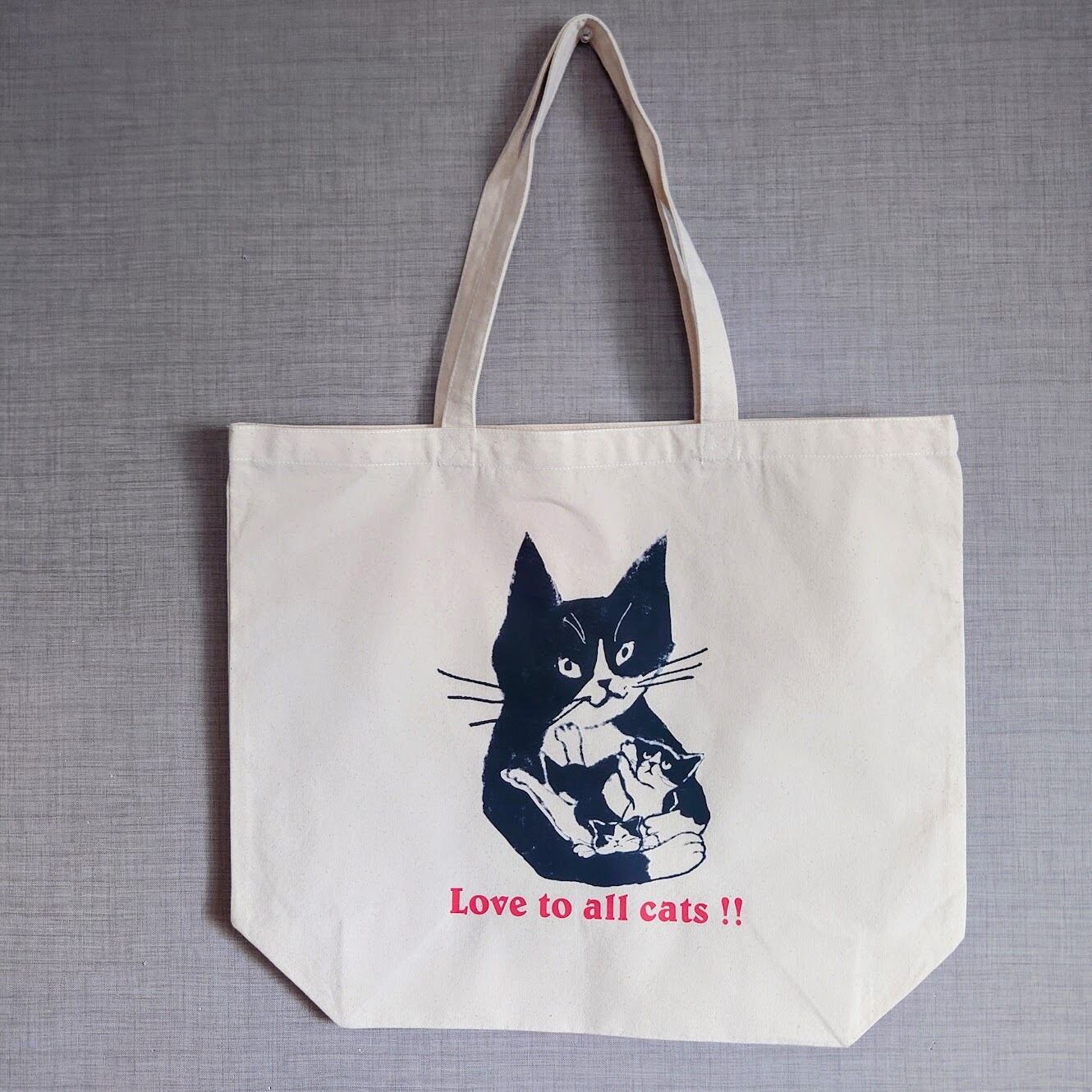 Mon LeChat 555 オリジナル ①トートバック 【LOVE TO ALL CAT
