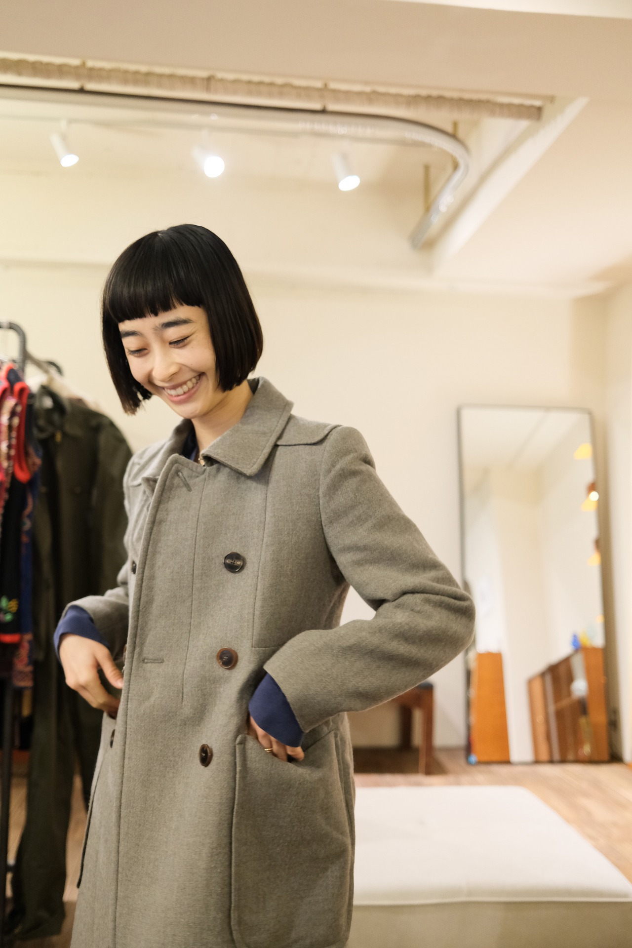 CARVEN ウールベージュダッフルコート
