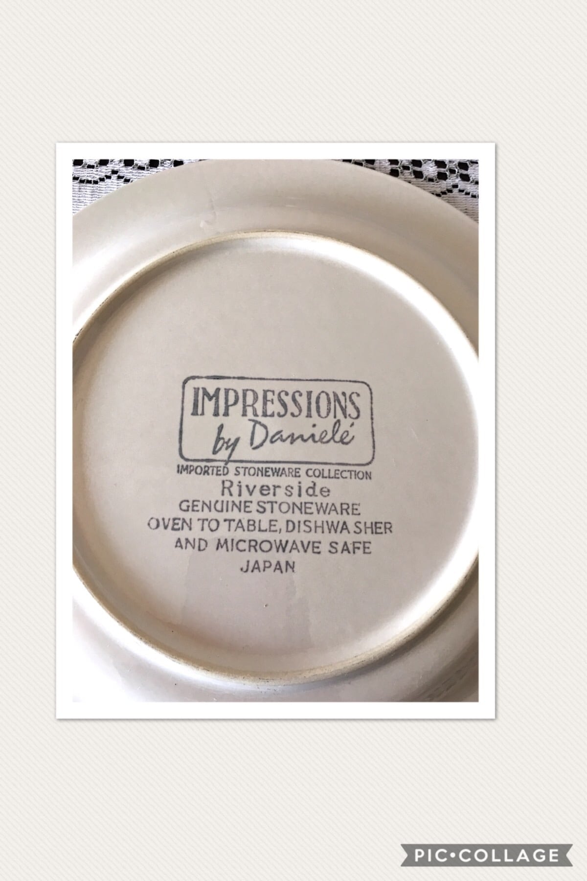 昭和レトロ ヴィンテージ STONEWARE impressions by daniele 大皿 水色