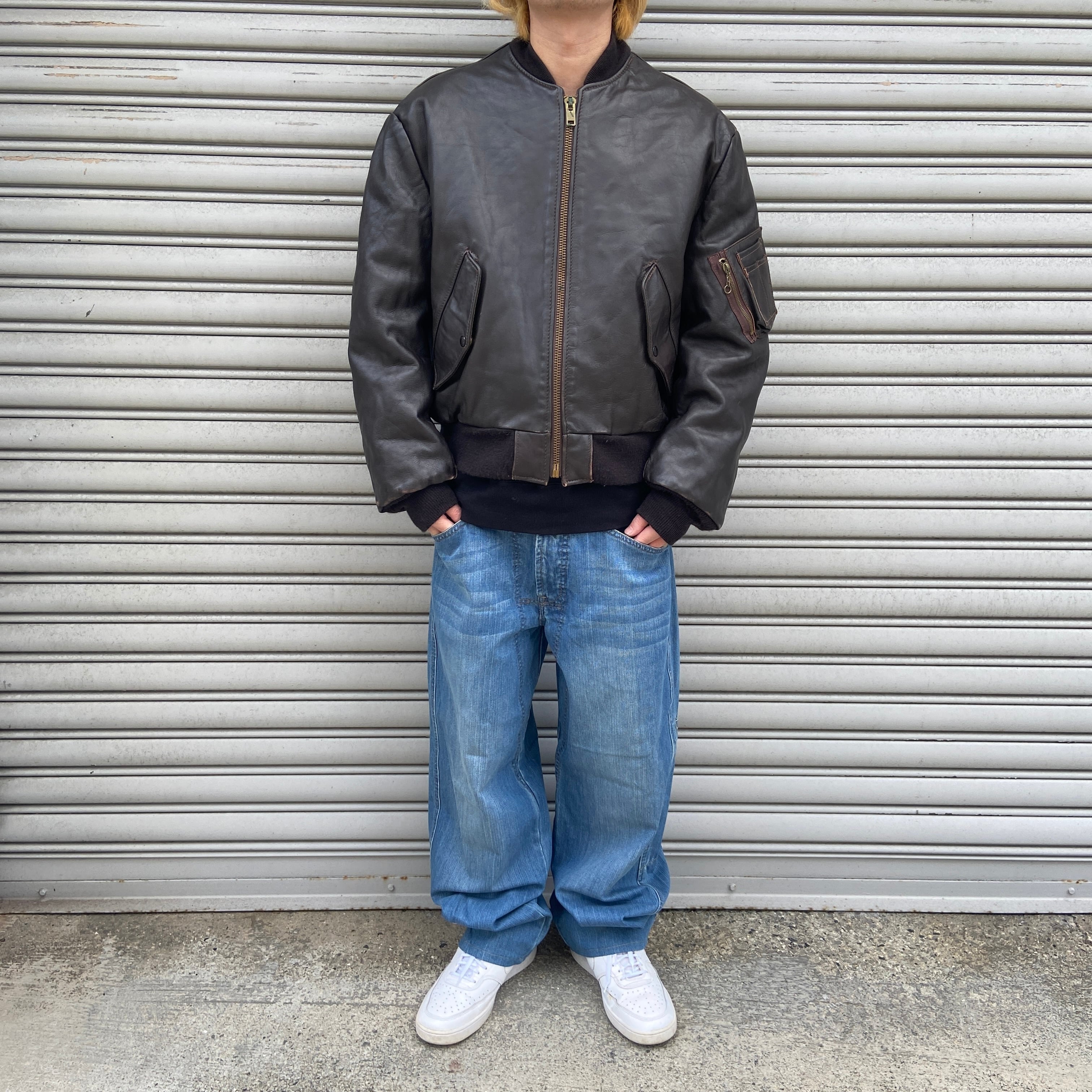 送料無料』SCHOTT 90s USA製 本革 フライトジャケット MA-1 ミリタリー  