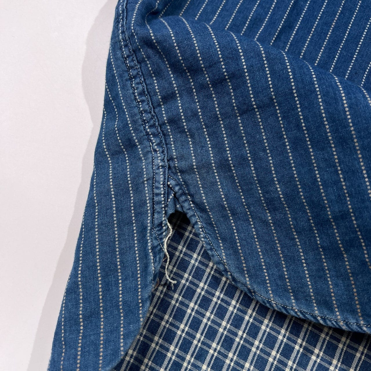 美品 RRL ダブルアールエル ウォバッシュ 長袖 シャツ サイズ S /メンズ/インディゴブルー系/ストライプ/ラルフローレン