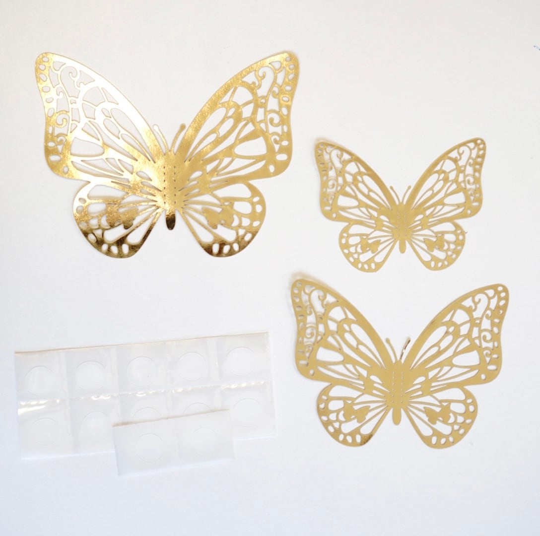 は自分にプチご褒美を 3D ウォールステッカー バタフライ 蝶 シルバー 立体 装飾 華やか