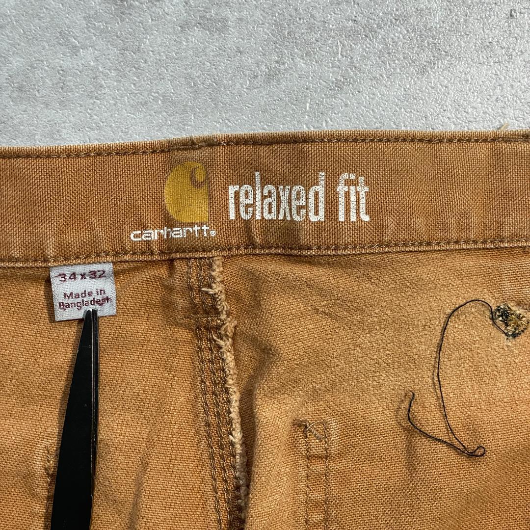 10s ブラウン ダブルニー Carhartt カーハート 34×32 | ib2