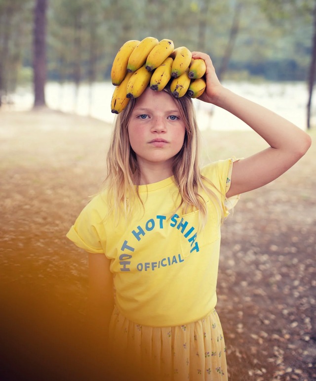 【3y-6y】piupiu chick  24ss　/　Tシャツ　トップス　カットソー　子供服　yellow ice cream print T-shirt