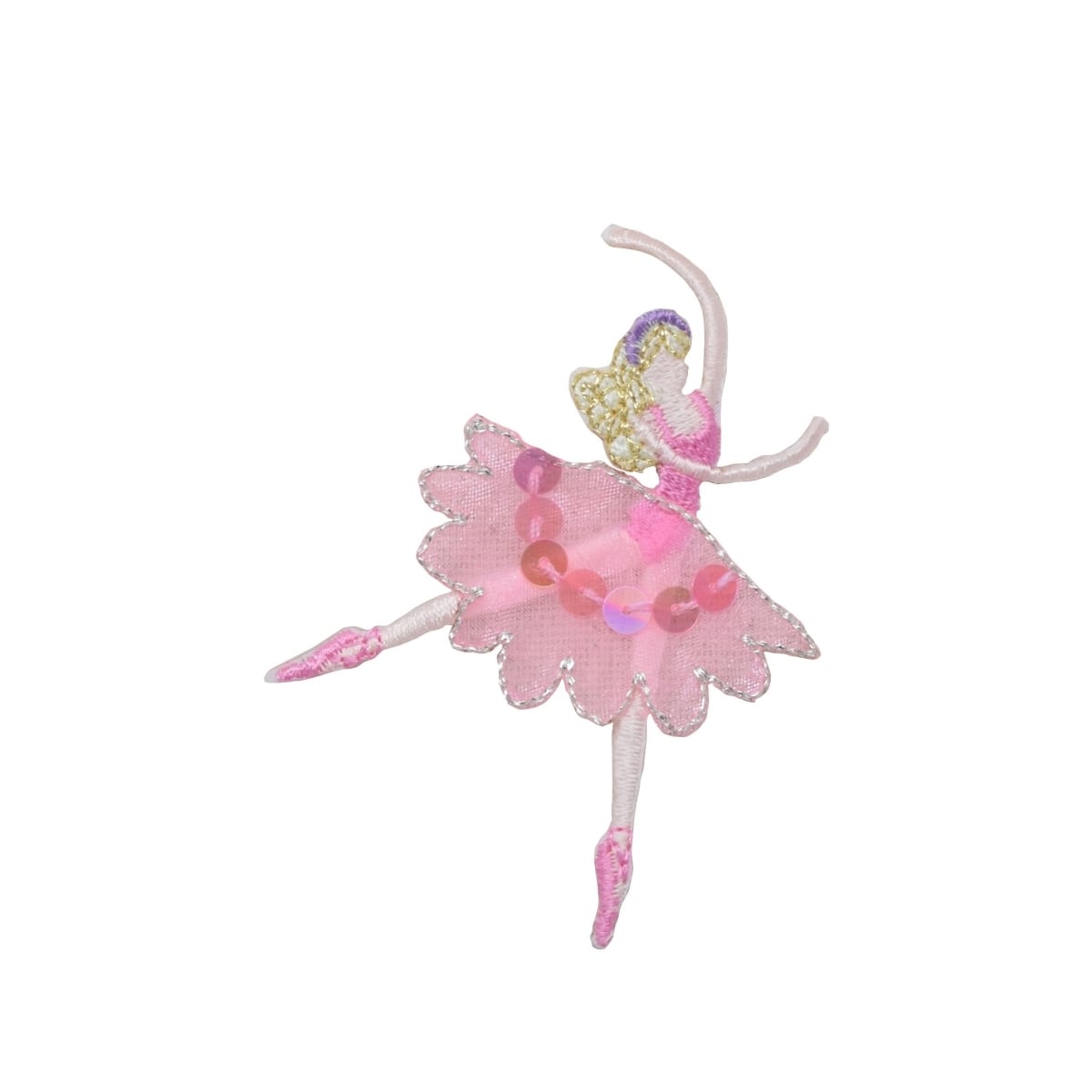 アイロンワッペン：バレリーナ Ballerina - Pinkきらきらスカート