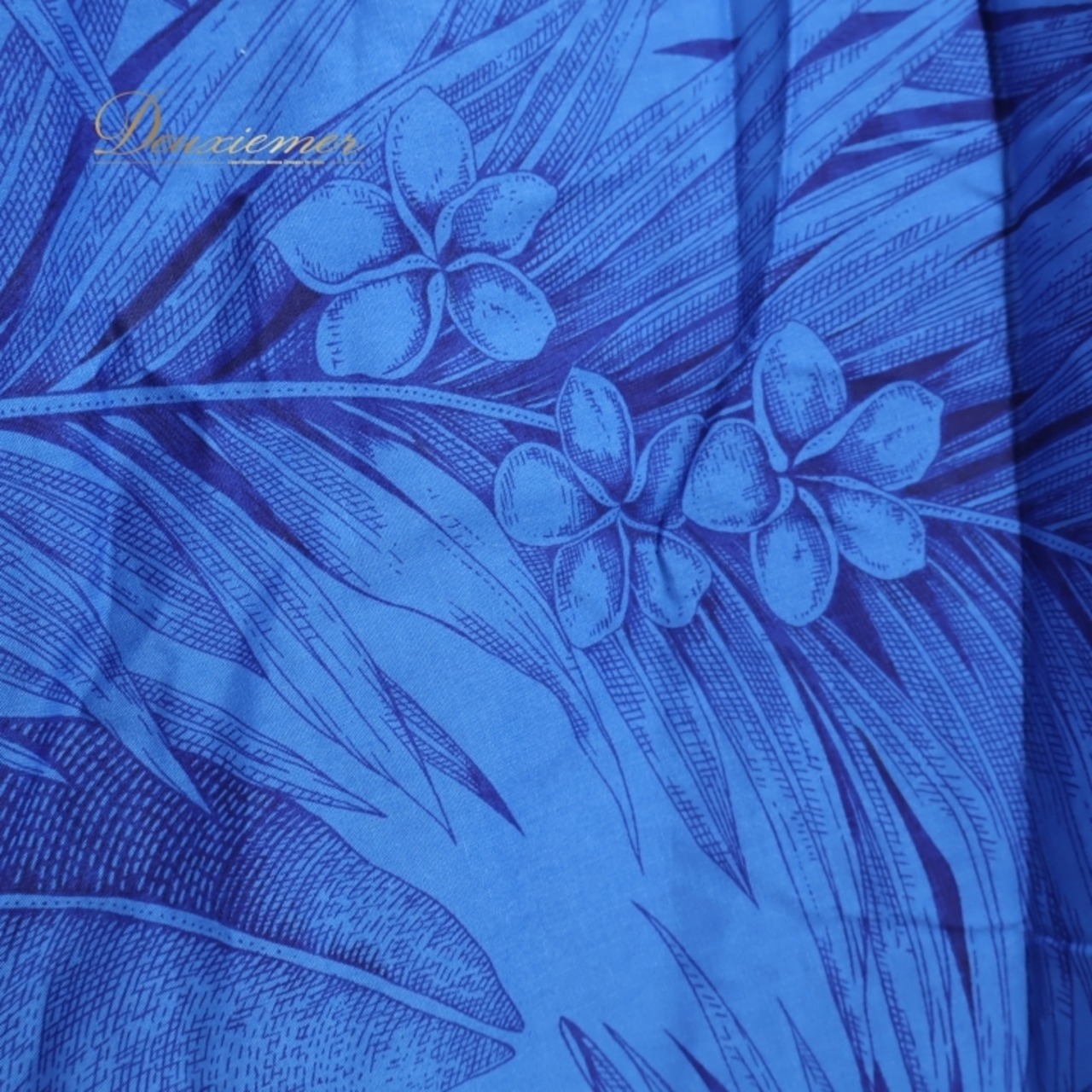 フラダンス 衣装 スカート ブルー系 プルメリア柄 青 フラ ダンス ロング ヤシ柄 華やか ハワイアン アロハ かわいい ハワイアンプリント ダンス衣装