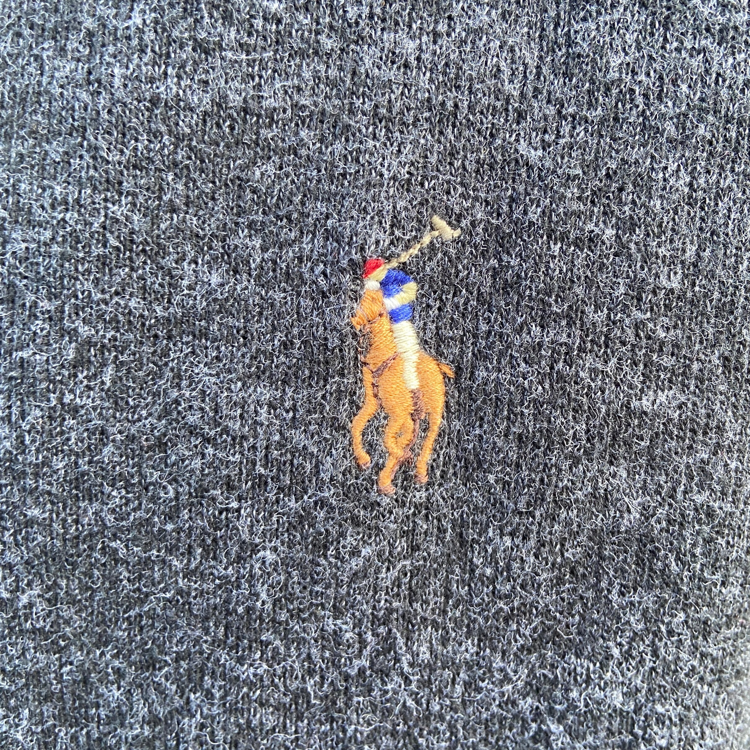 Polo Ralph Lauren ポロ ラルフローレン リブ ハーフジップ スウェット メンズS 古着 グレー ワンポイントロゴ 刺繍  【スウェット】【HA10】【SS2401-50】 | cave 古着屋【公式】古着通販サイト