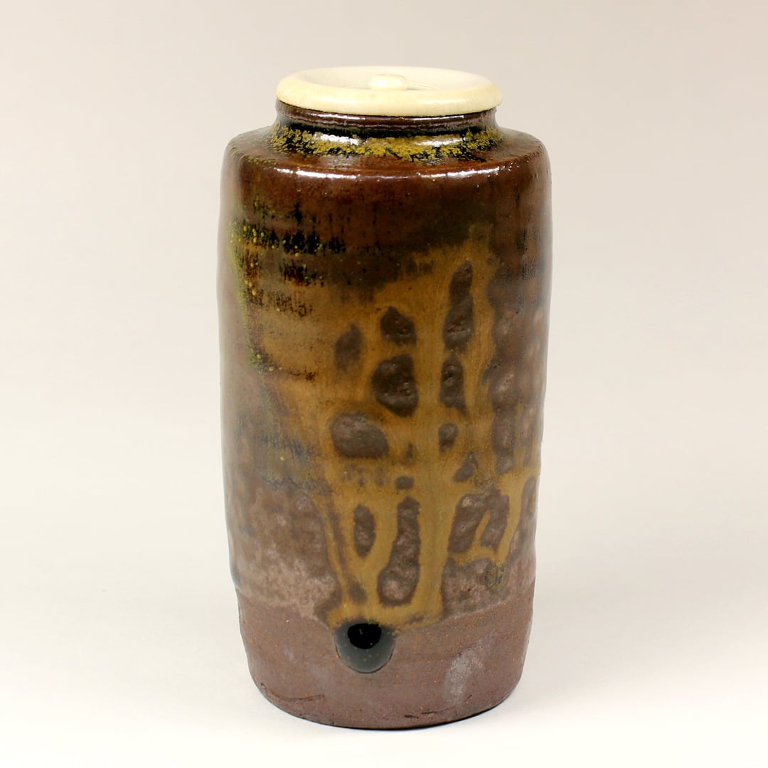 石田 陶春 易く 替仕覆付 丹波 肩衝 茶入 珠光緞子 角龍 