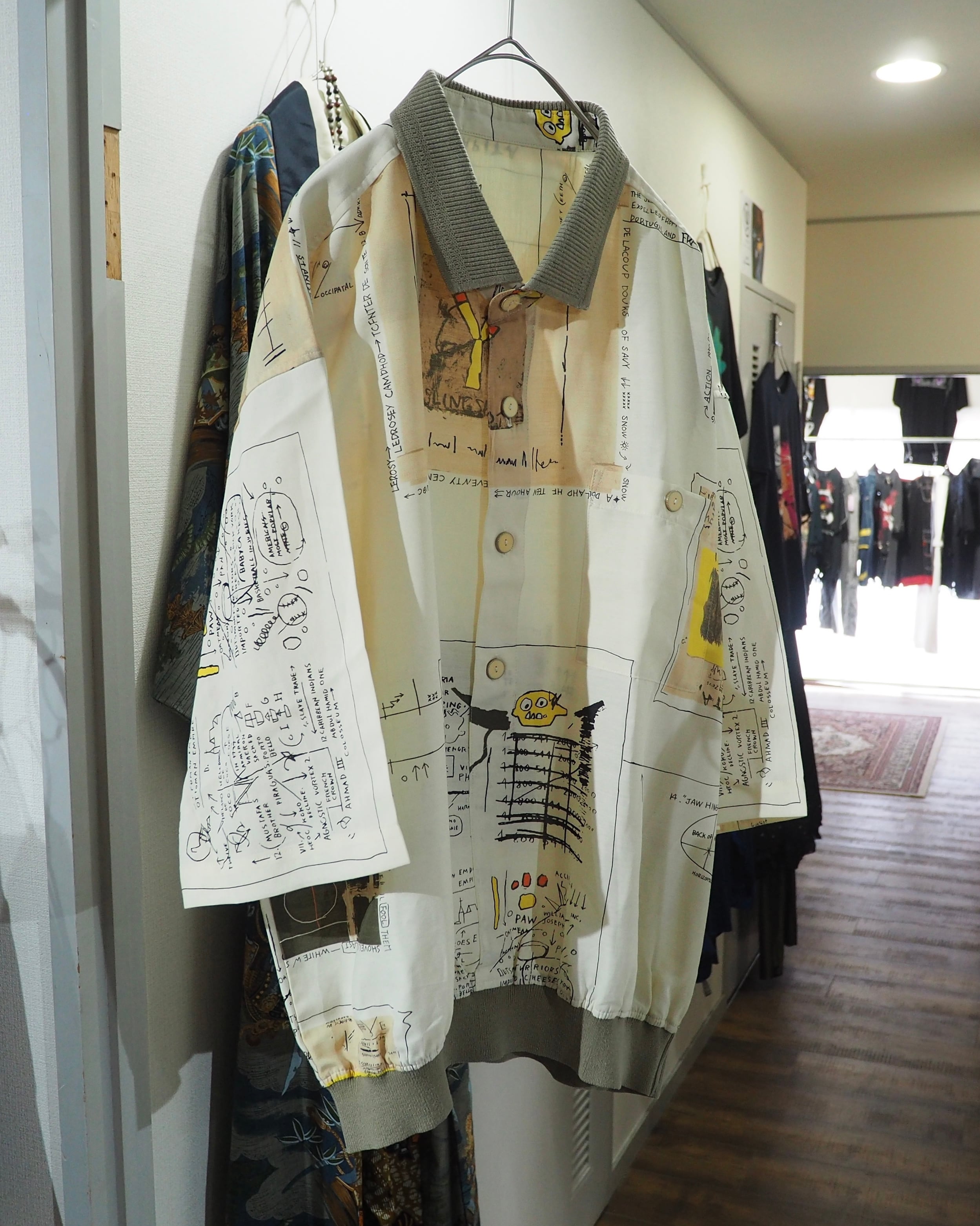 1990s Random Formula Full pattern Design vintage loose SS shirt