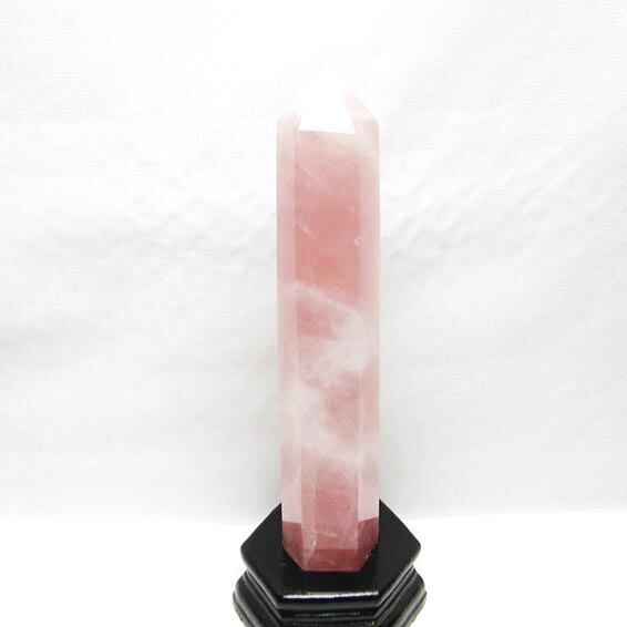 ローズクォーツ ポイント 六角柱 台座付属 一点物 152-2578
