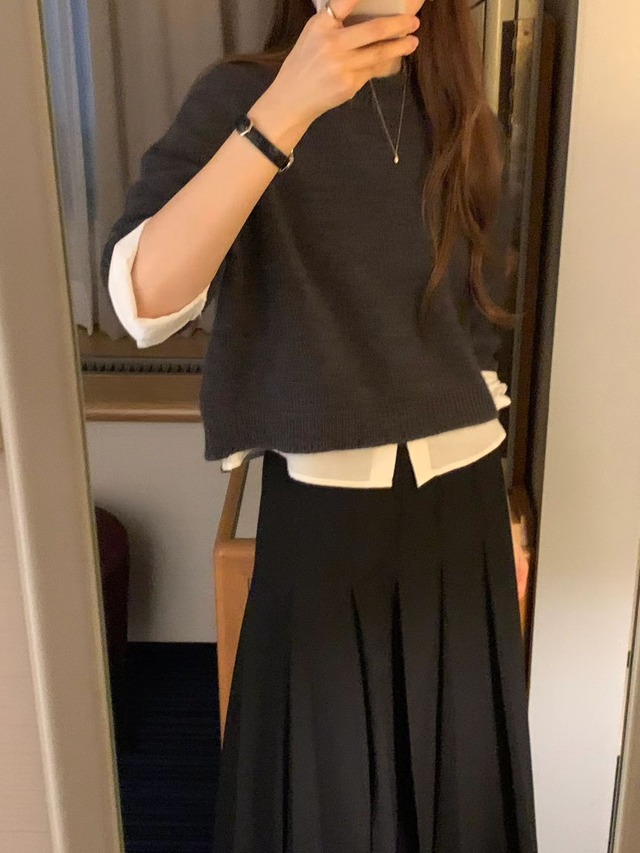 (OUNCE) maison raccoon half  knit / 2color