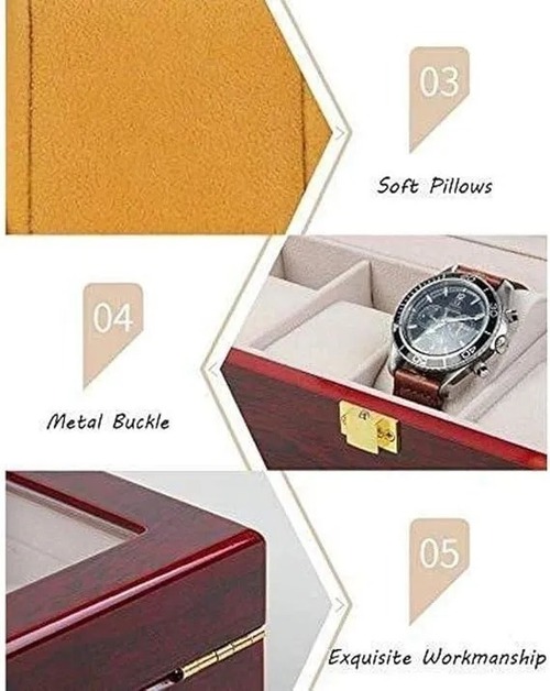 時計ボックス 時計収納 時計ケース 腕時計 木製収納 ディスプレイボックス ガラス サンルーフ ３スロット クラシック モダン ブラウン 父の日 敬老の日 ギフト