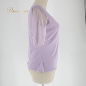 社交ダンス 衣装 スタンダード トップス レッスンウェア レディース 練習着 薄紫 パープル系 SEKINE セキネ レース 半袖 かわいい 清楚 ライブ配信 パーティー 服装 フィットネス ダンスウェア おしゃれ ストレッチ性 おすすめ 柔らかい シンプル ベーシック 体型カバー 半袖トップス 透け感 レディースファッション エレガント 上品 コーディネート