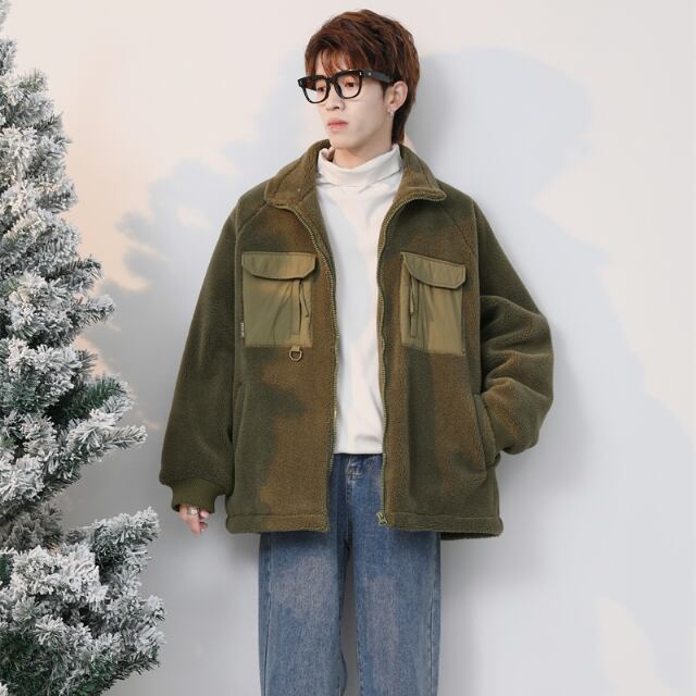 予約販売】ボアジャケット フリース アウター ショート丈 スタンド
