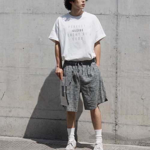 【NOEARS】White Letter Print Loose T-Shirt