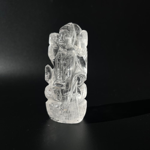 ヒマラヤ水晶 ラクシュミー像｜透明感のある一点彫刻・富と豊穣の女神