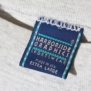 極美品 XL USA 90s Harborside Graphics カヌー 杢グレー L/S Tシャツ 長袖 ハーバーサイドグラフィックス