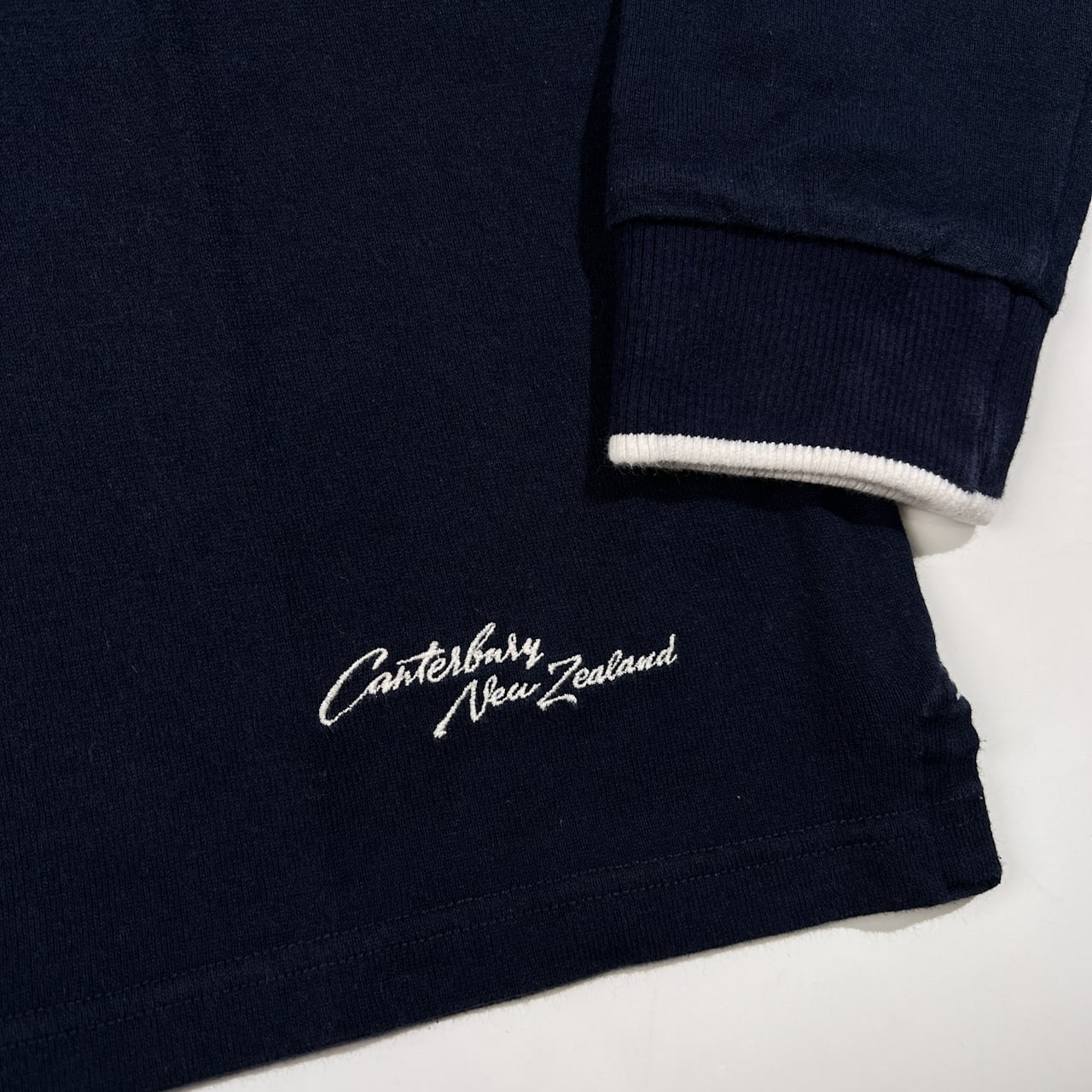 CANTERBURY カンタベリー ワンポイント刺繍 長袖 ラガーシャツ サイズ XL /ネイビー/メンズ/ラグビー