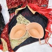 社交ダンス 衣装 THE ONE ザワン スタンダードドレス ドレス ワンピース フロート デモ 競技 ダンス スパンコール 赤 黒 フロート リボン ブラック系 レッド系 華やか 大人 女性用 輝き おしゃれ パーティー 競技用 ステージ衣装 ダンスパフォーマンス