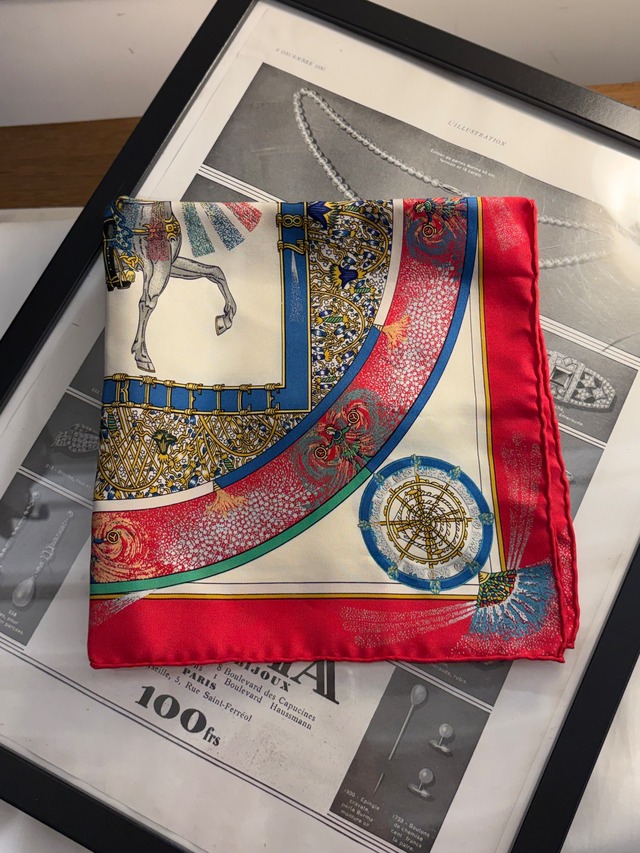 HERMES / vintage FEUX D'ARTIFICE scarf.