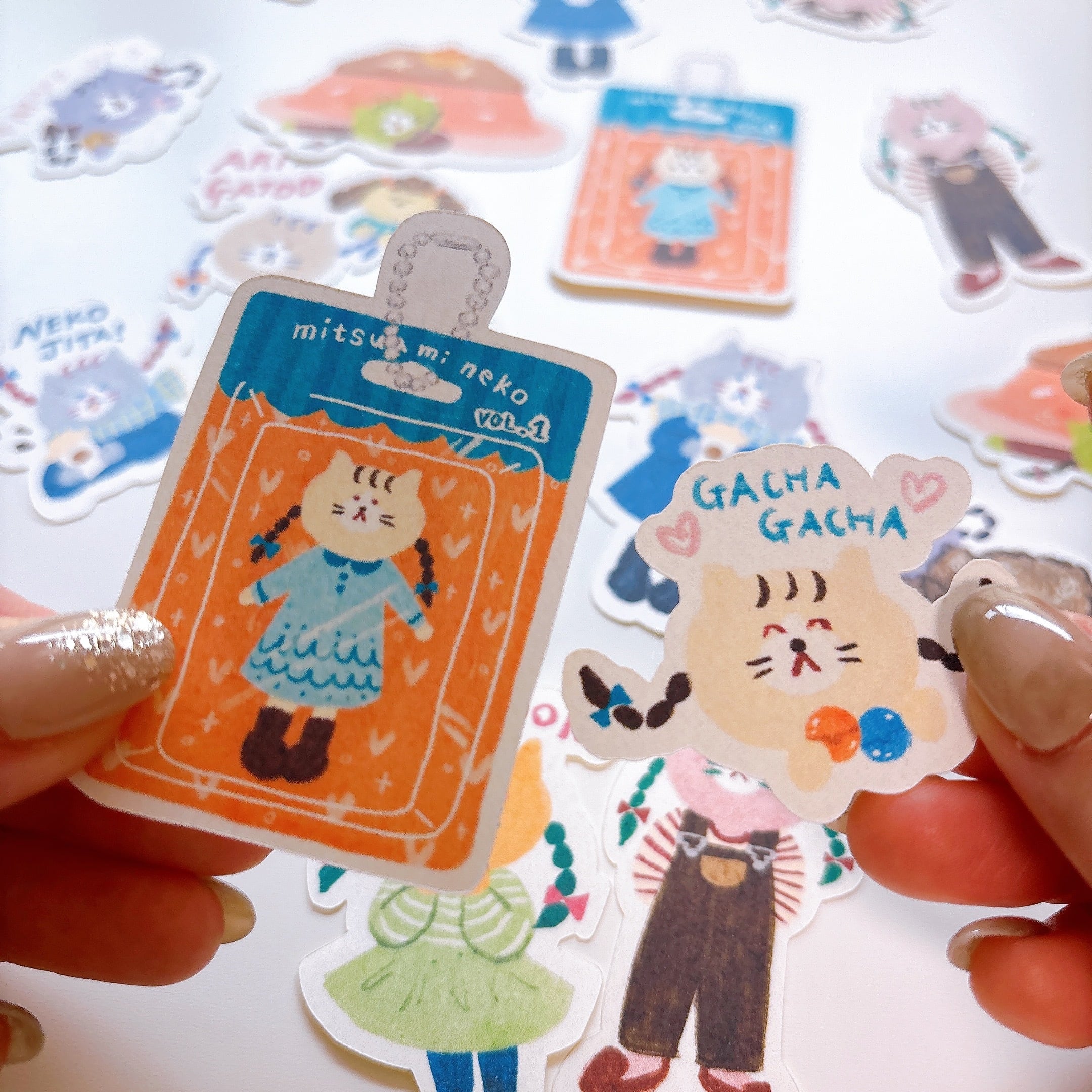 みつあみねこシールセット_no.4 (20枚入り) | eyesticker