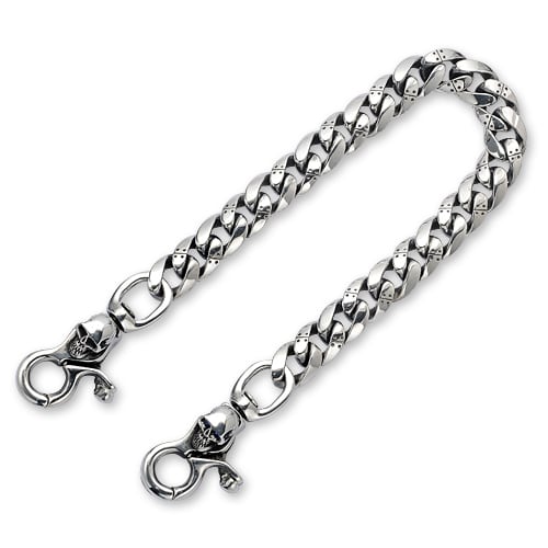 【STANLEY GUESS スタンリーゲス Wallet Chain ウォレットチェーン】ファンシーアーマーリンクw/2スカルクラシッククリップウォレットチェーン/25リンク【送料無料】