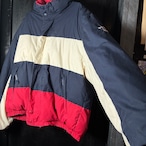 90s NAUTICA / ノーティカ リバーシブル ダウンジャケット / マルチカラー切替 × レッド / オーバーサイズ 防寒 アウトドア