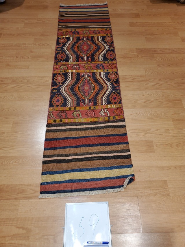 絨毯クエスト59 前編【No.59】Tribal Rug　トライバルラグ  ※現在、こちらの商品はトルコに置いてあります。ご希望の方は先ずは在庫のご確認をお願いします。