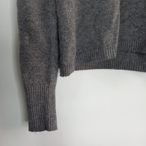 フレッドペリー　カシミア　Vネックセーター　刺繍ロゴ　グレー　ユーロ古着