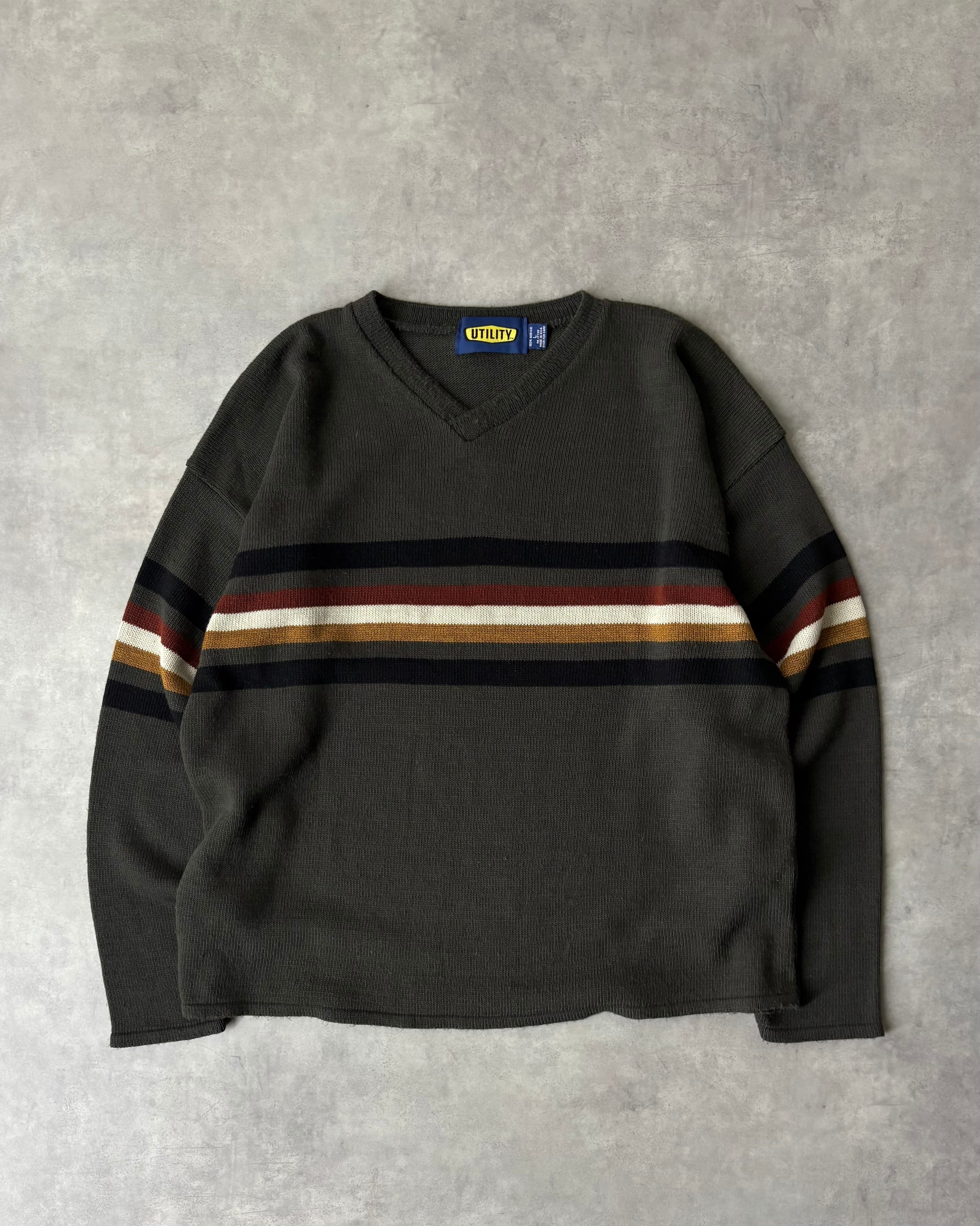 90s UTILITY Acrylic Knit Cut-sew USA製