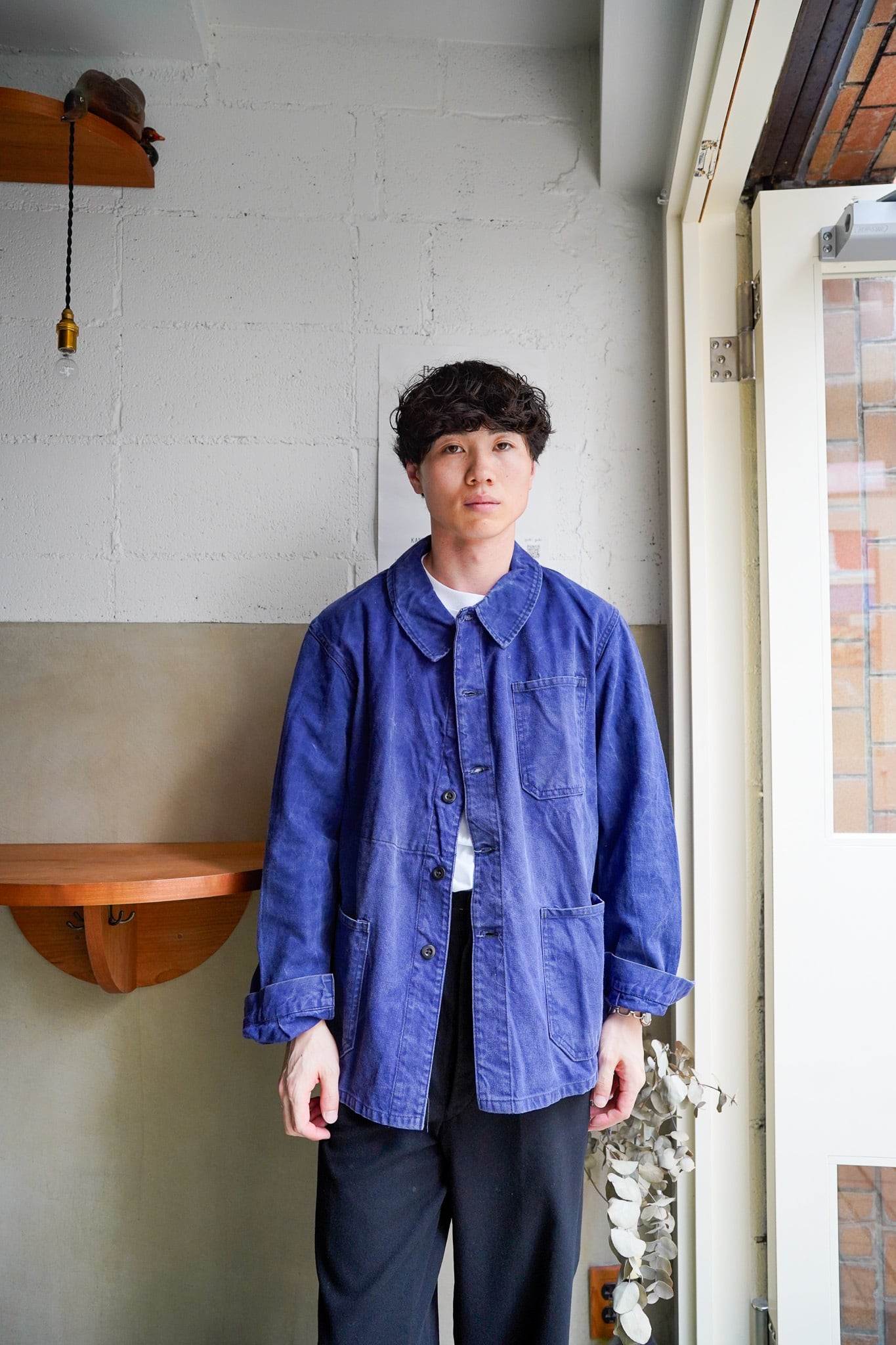 【1960s】"French SOE, Good Fading" French Work Cotton Twill JKT / 6-258