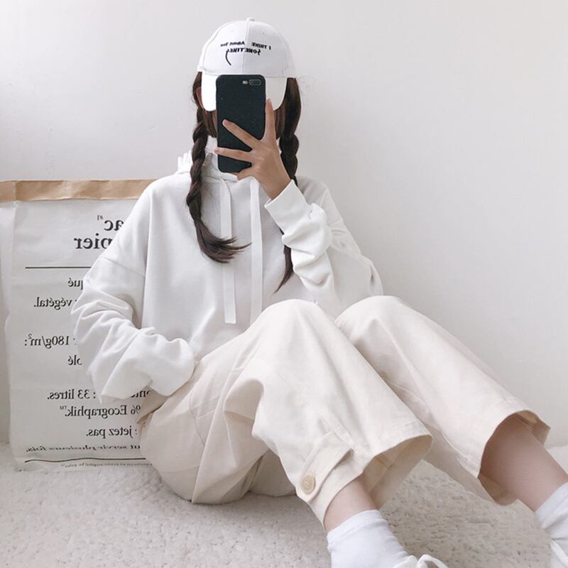 これらのオールマッチルースハイウエストパンツレディースパンツ2020年春秋新作ストレート無地ワイドレッグパンツオーバーオールパンツトレンド 萌量不足42231492035