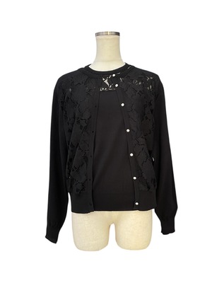 レースニットアンサンブル Black