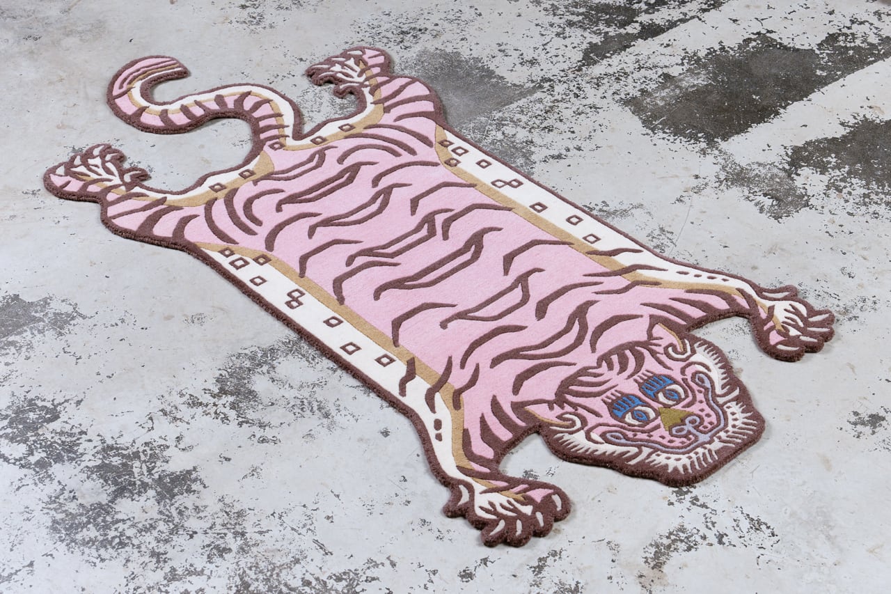 Tibetan Tiger Rug 《Mサイズ•ウール・オリジナル3・ピーチブロッサム