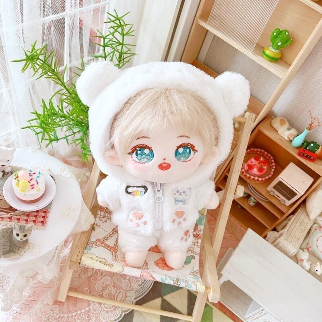 20cm】白くまさんのパーカー♡ポシェット付き♡ | Pay ID