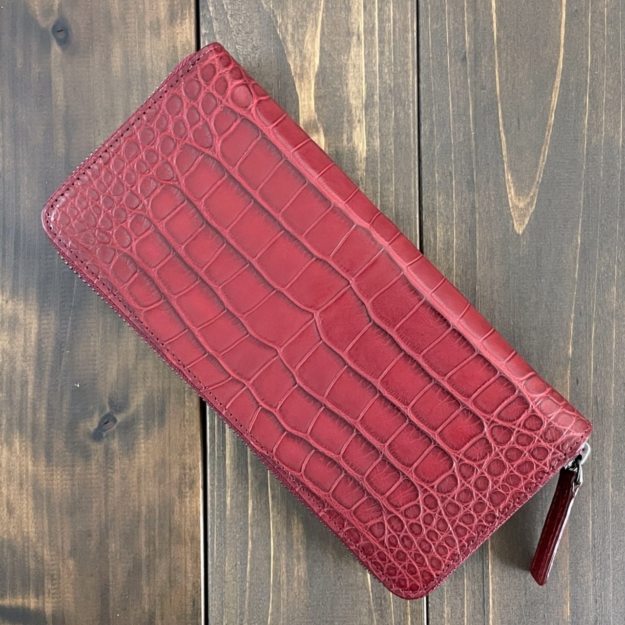 アリゲーター × MARGOT 長財布 ダークレッド