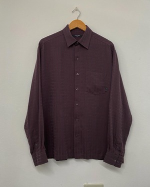 90sTeddySmith Polyester Plaid Pattern Shirt/L