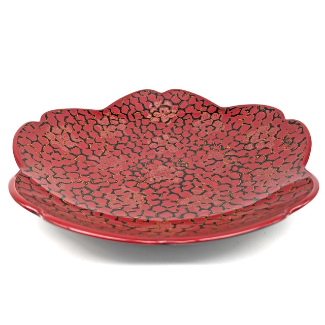 津軽塗（唐塗）バカ塗り・菓子皿・桜・漆器・伝統工芸・No.240711-20・梱包サイズ60