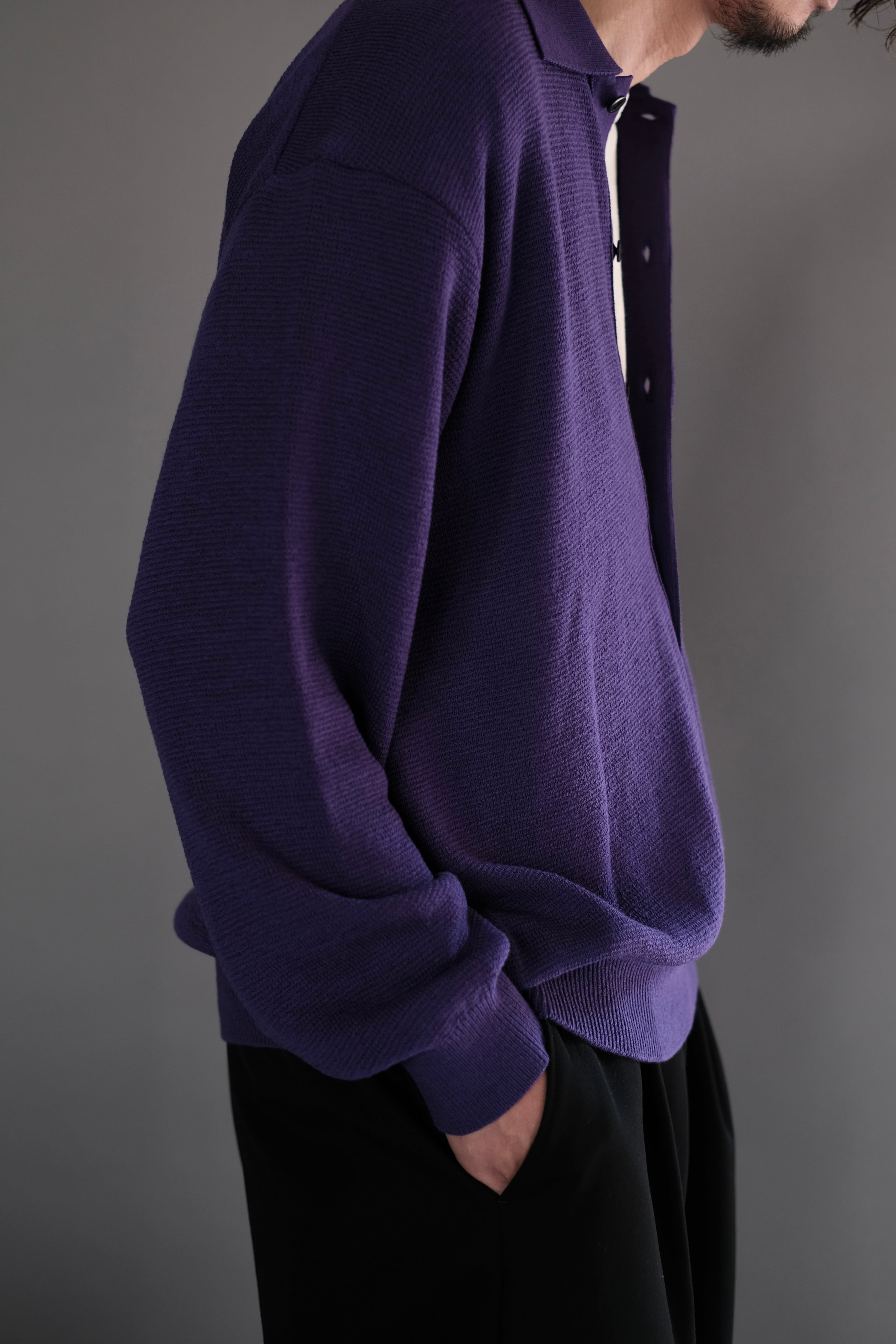 ULTERIOR / SUPER SOFT LOOSE MILANO RIB KNIT POLO | LIVING