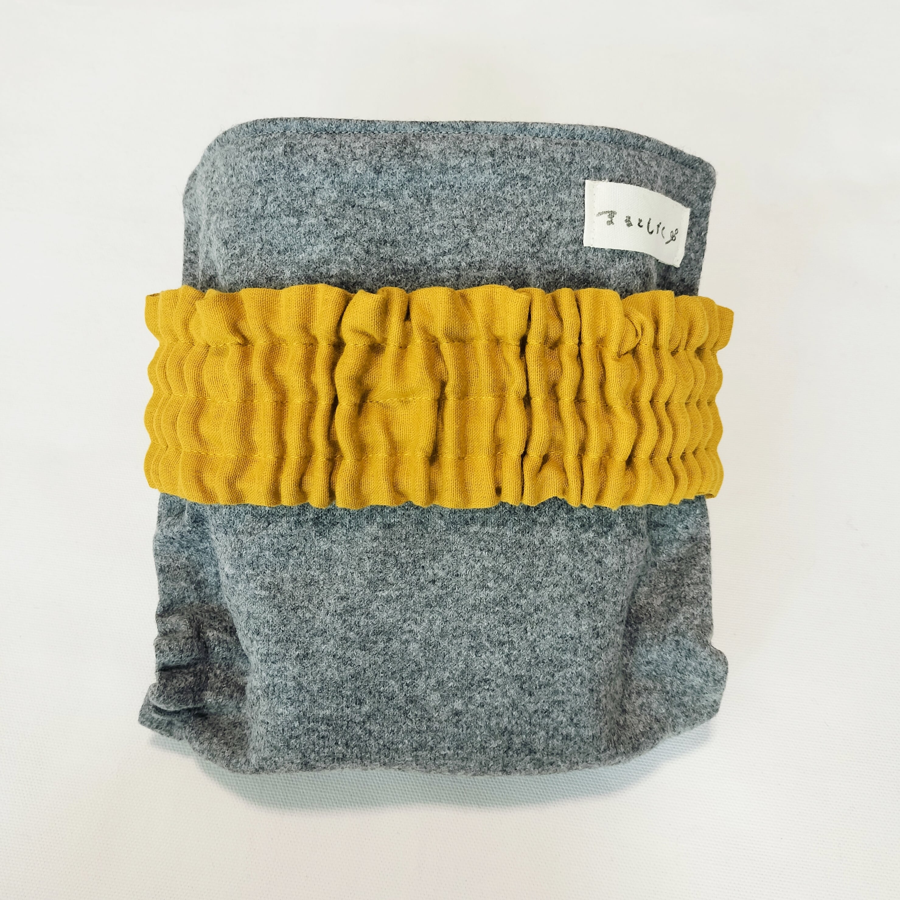 《グレー&ホワイト》オールウールタイプ/布おむつカバー