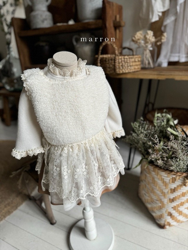 ラスト1 M【即納】<marron>  Angel pearl blouse