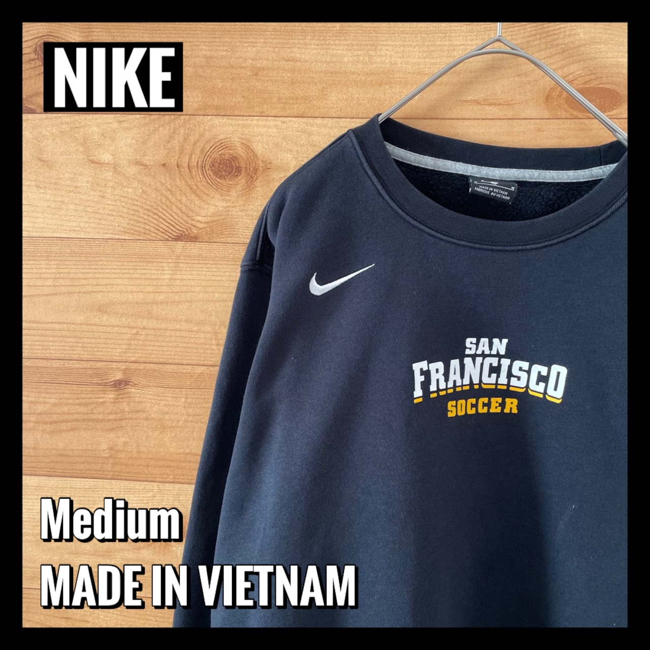 【NIKE】ナイキ San Francisco soccer サッカークラブ プリント スウェット トレーナー Swoosh 刺繍ロゴ M 古着