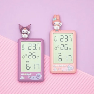 【韓国限定 公式】sanrio retro digital clock 2types / サンリオ レトロ デジタル クロック マイメロディー クロミ 壁掛け 卓上 時計 温度計 湿度計