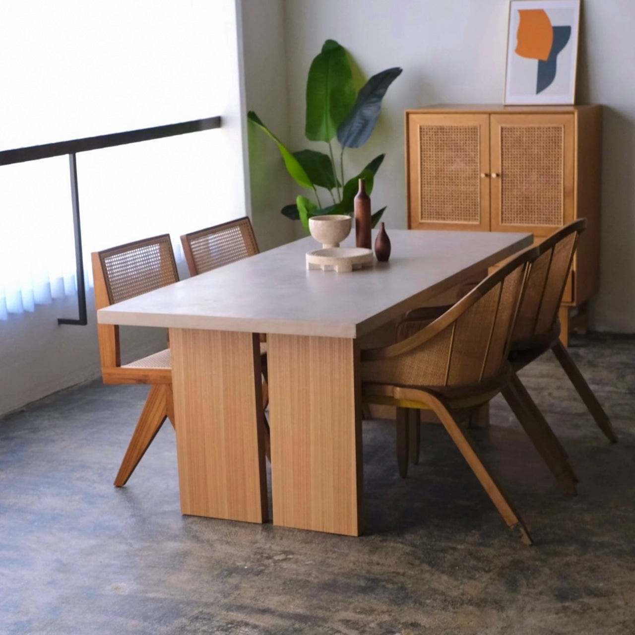 Wood panel Dining table